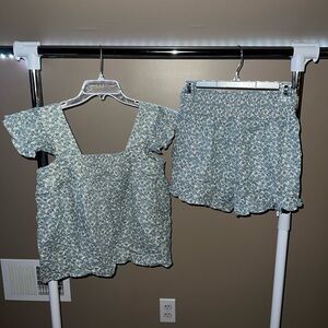 VICI women’s blue two piece matching tank and shorts set